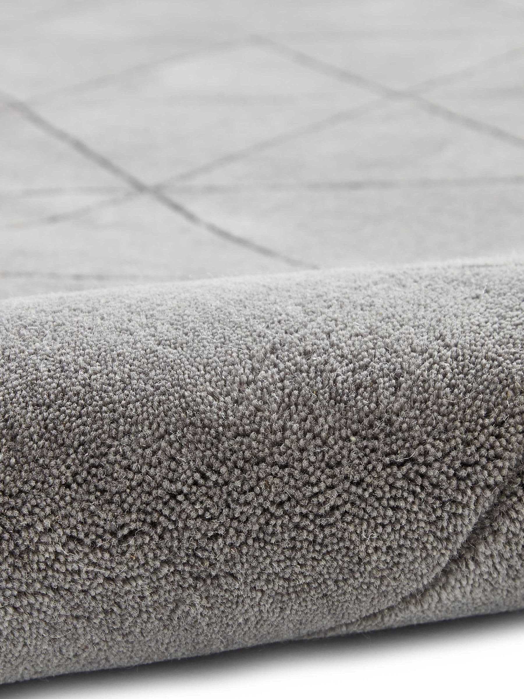 Think Rugs Grey Kasbah wool rug, imported from the UK