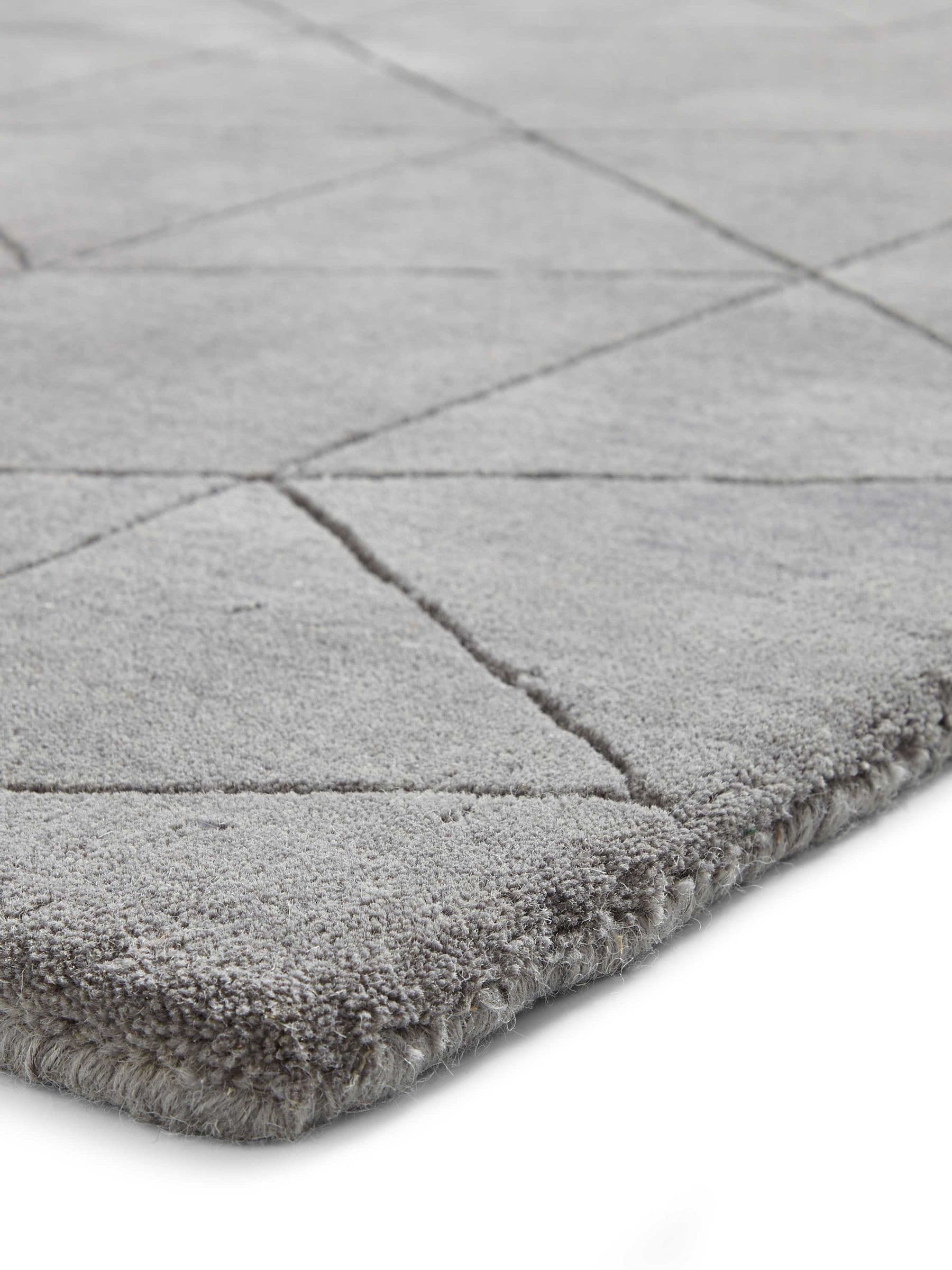 Think Rugs Grey Kasbah wool rug, imported from the UK