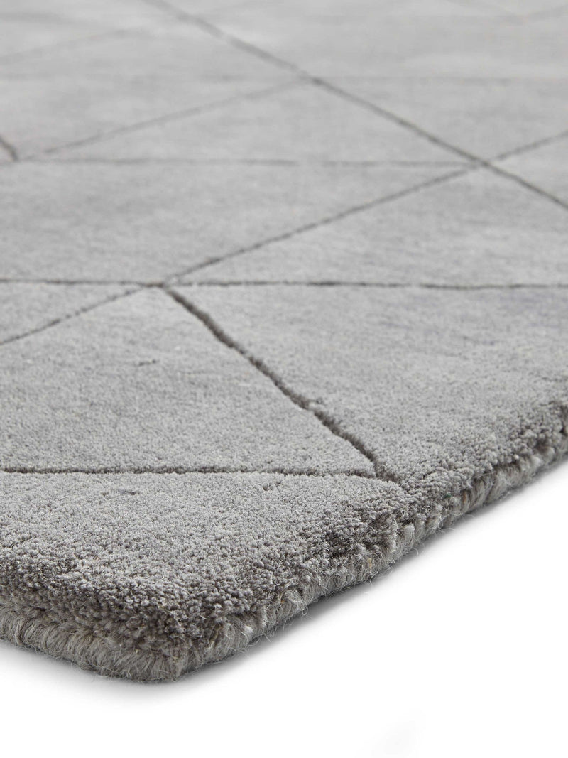 Think Rugs Grey Kasbah wool rug, imported from the UK