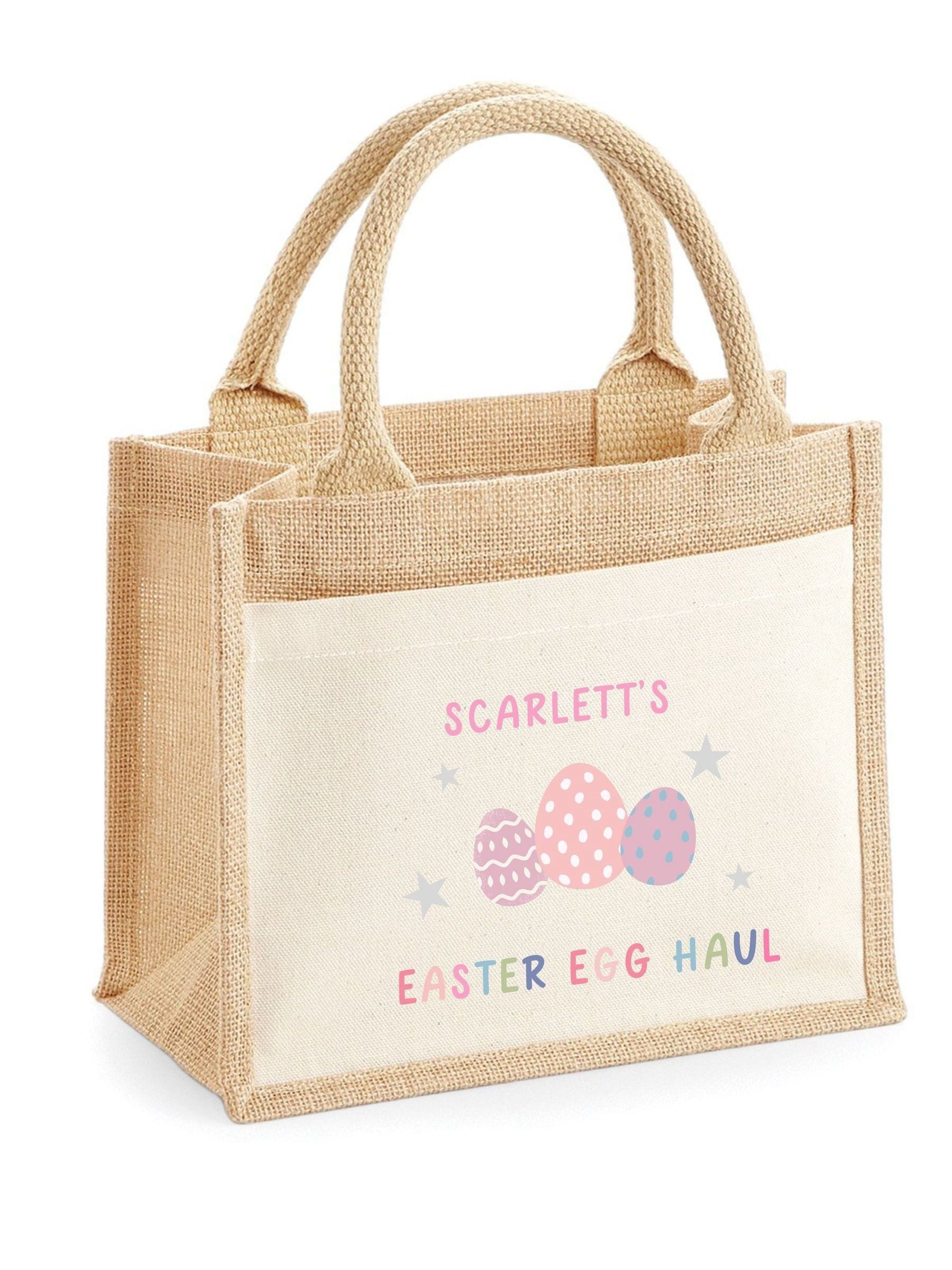 Koko Blossom personalised Easter egg haul bag pink 26cm, imported from the UK
