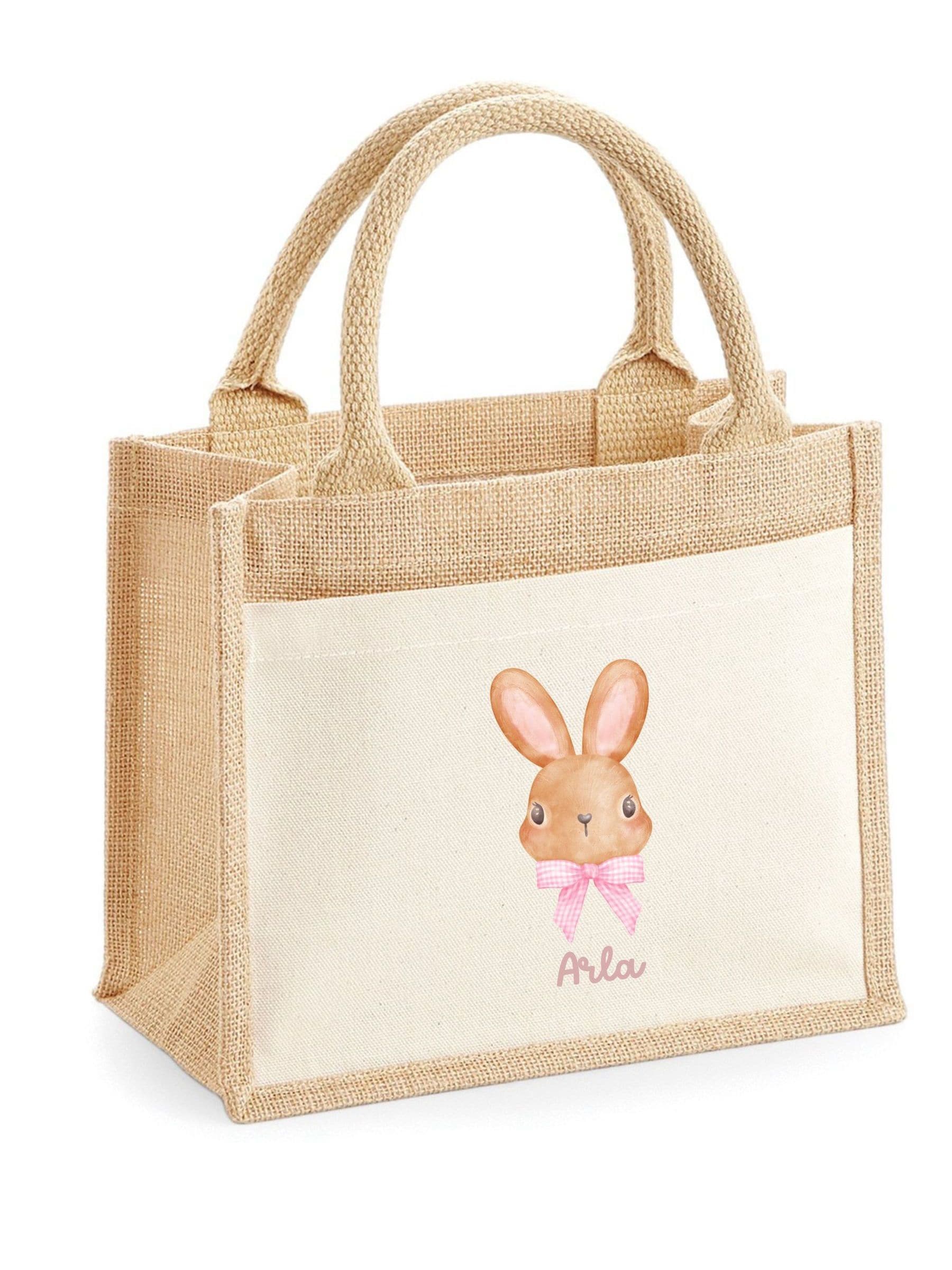Koko Blossom personalised Easter bunny jute bag (British brand)