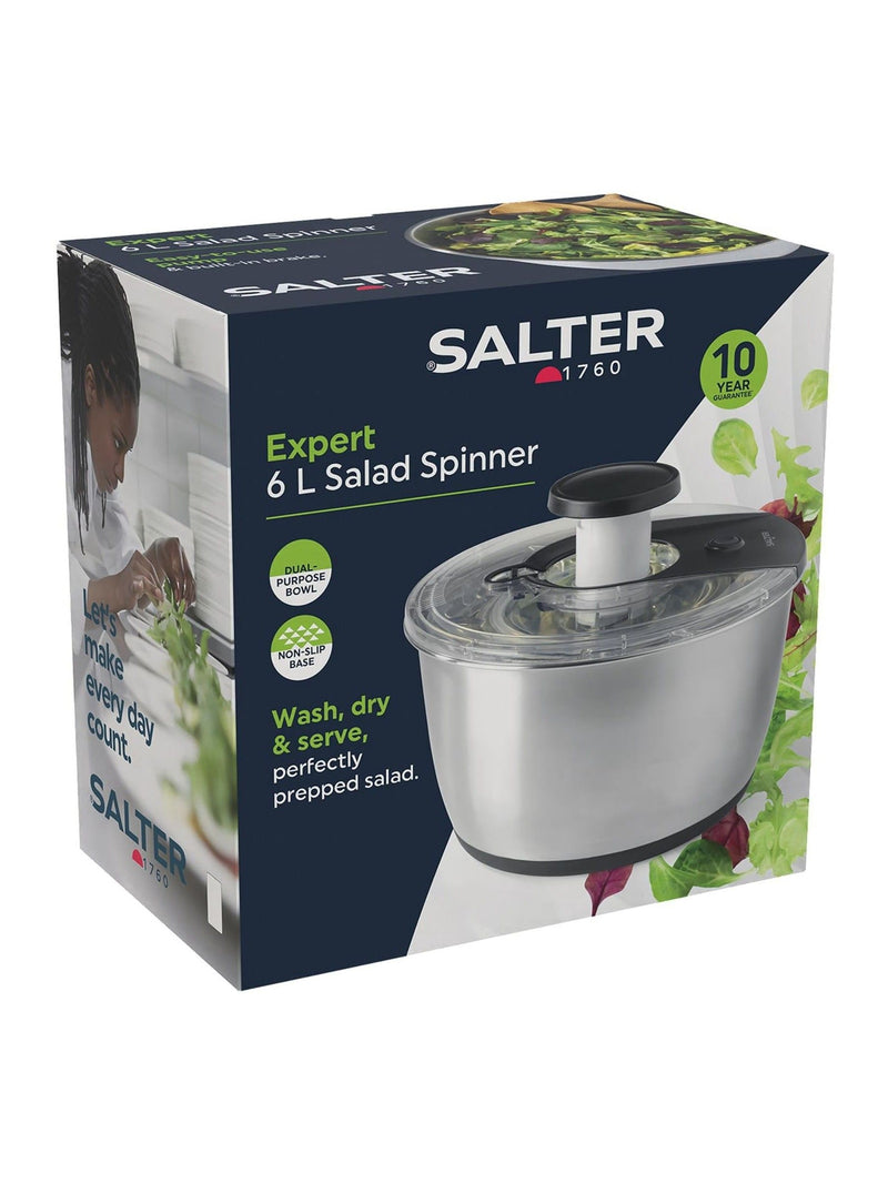 Salter Expert 6L salad spinner, imported from the UK