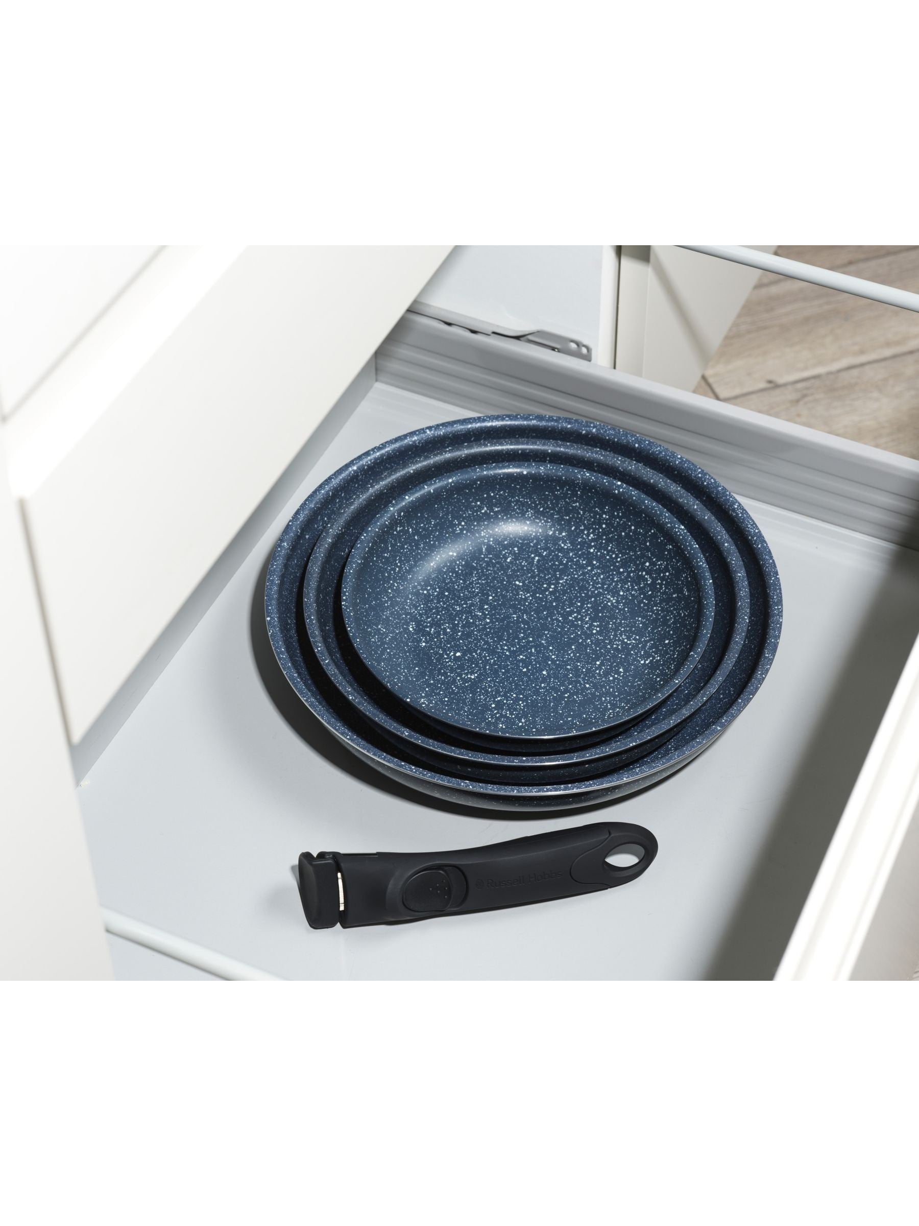 Russell Hobbs 4-piece blue stone frying pan set - British product