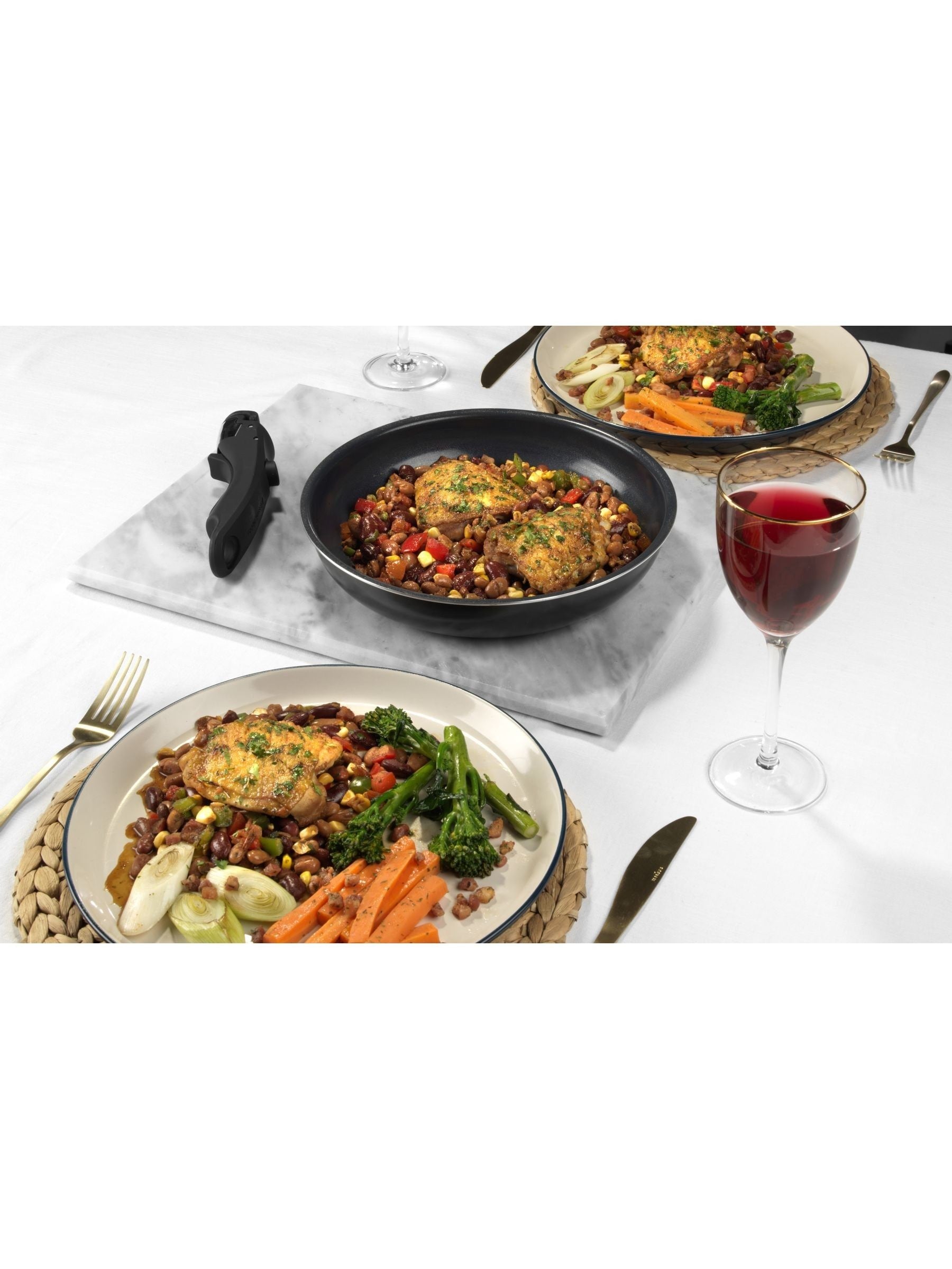 Russell Hobbs frying pan set with clip-on handle (British brand)