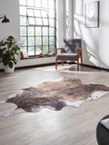 Think Rugs brown faux cow print rug soft pile - British product