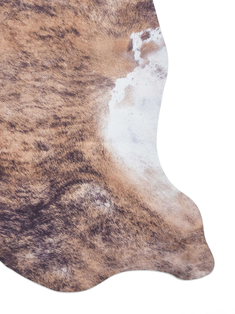 Think Rugs brown faux cow print rug soft pile - British product