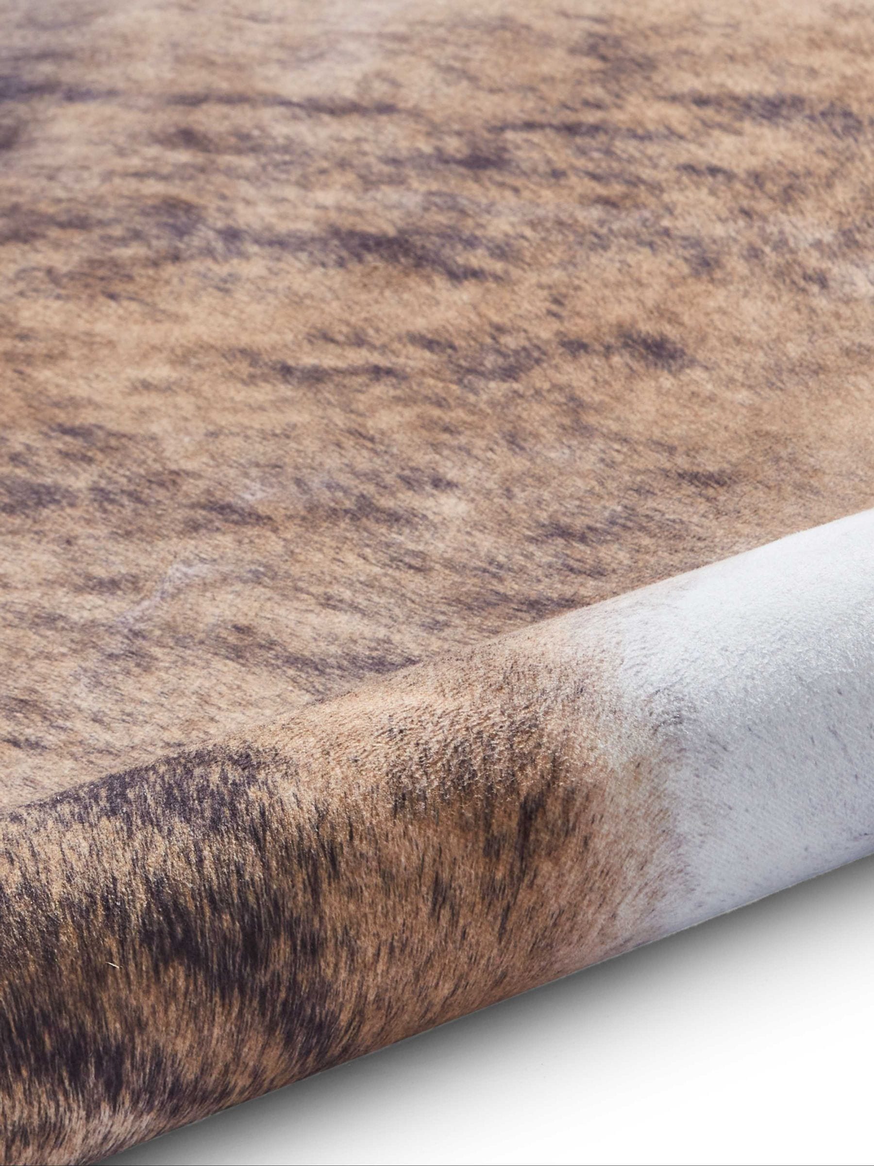 Think Rugs brown faux cow print rug soft pile - British product
