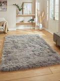 Think Rugs Grey Polar Plush Plain Shaggy Rug