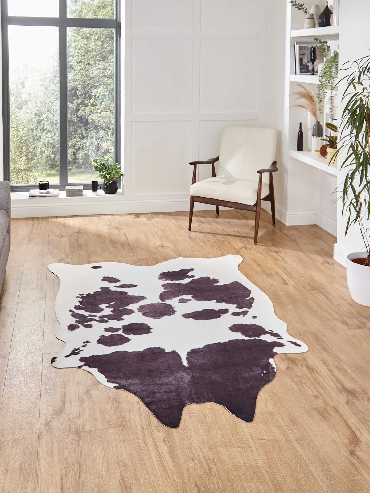 Think Rugs black faux cow print rug (British brand)