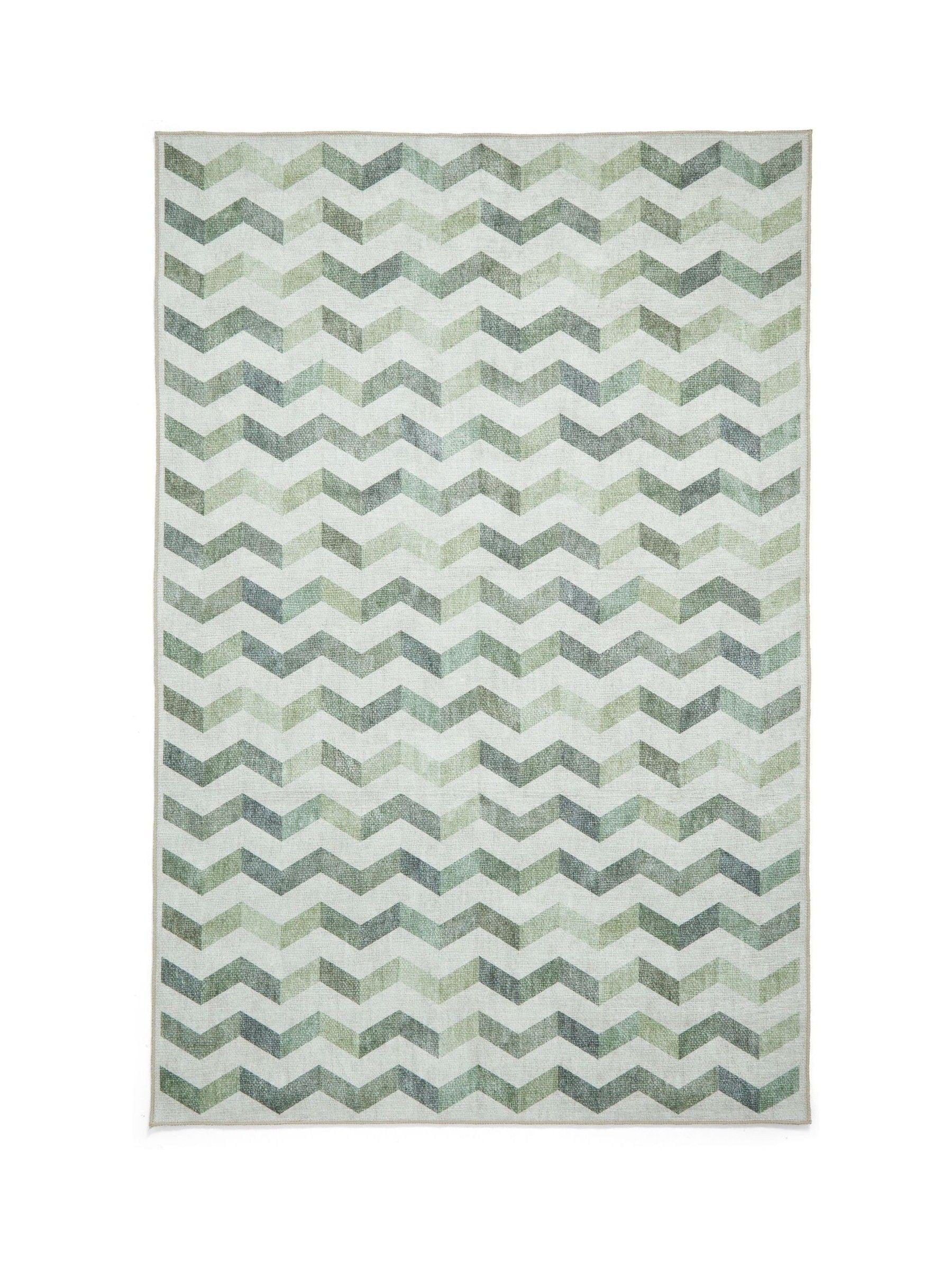 Think Rugs modern geometric rug in green (British brand)