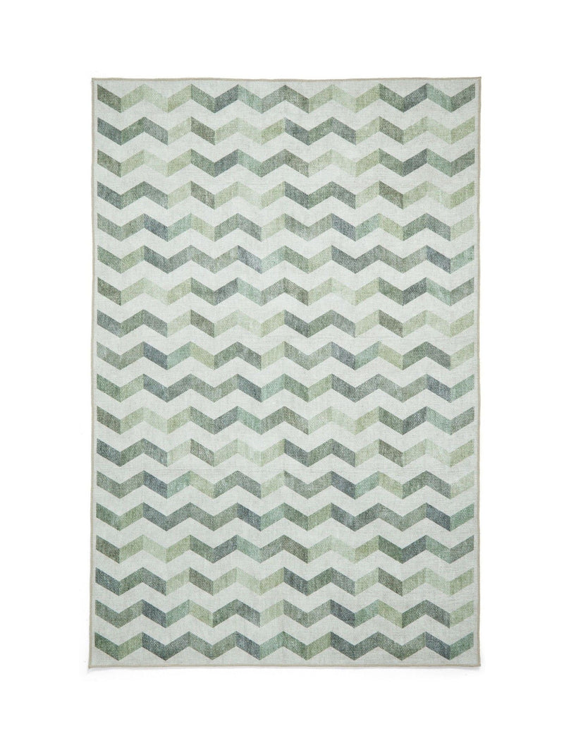 Think Rugs modern geometric rug in green (British brand)
