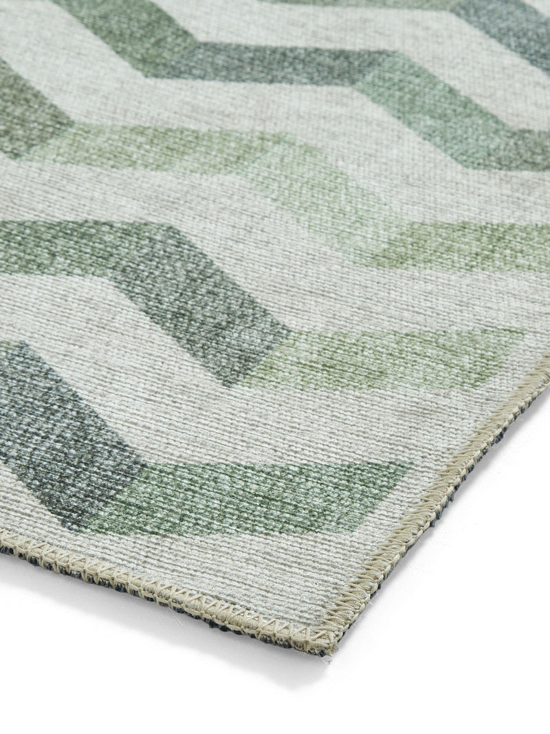 Think Rugs modern geometric rug in green (British brand)
