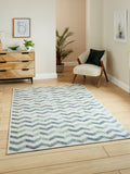 Think Rugs modern geometric rug in green (British brand)