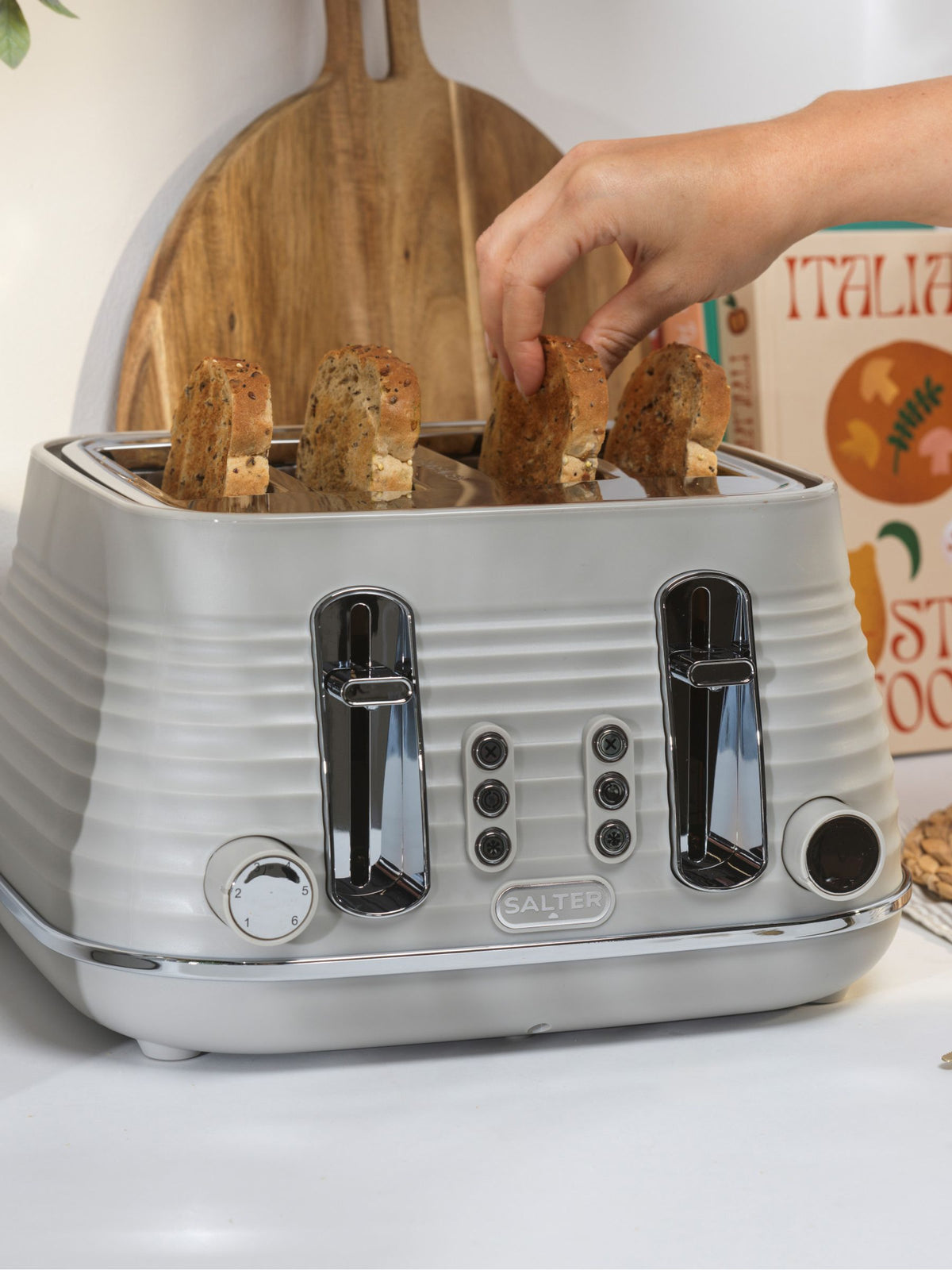 Salter Pink Ripple 4-Slice Toaster