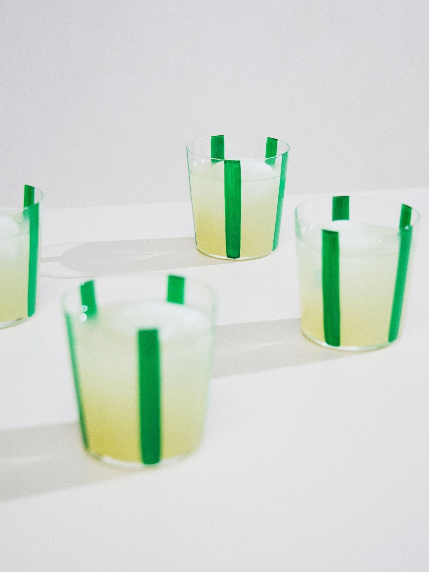 Conran Shop Green Nova stripe tumblers 360ml set (British brand)