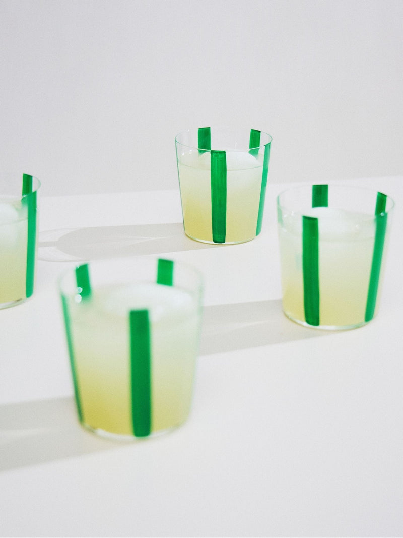 Conran Shop Green Nova stripe tumblers 360ml set (British brand)