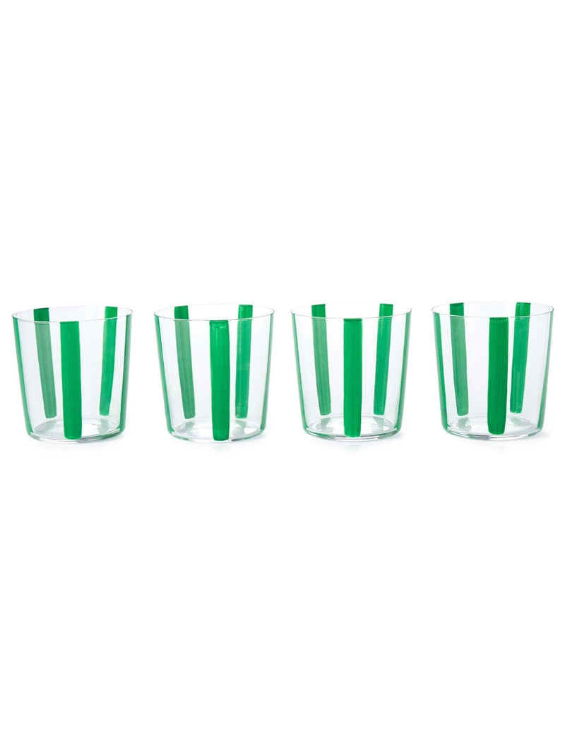 Conran Shop Green Nova stripe tumblers 360ml set (British brand)