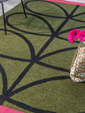 Orla Kiely Olive Linear Stem outdoor rug, UK version
