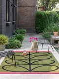 Orla Kiely Olive Linear Stem outdoor rug, UK version