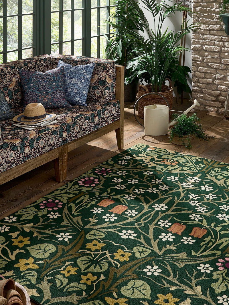Morris & Co Blackthorn Tump outdoor rug, durable PET (British brand)