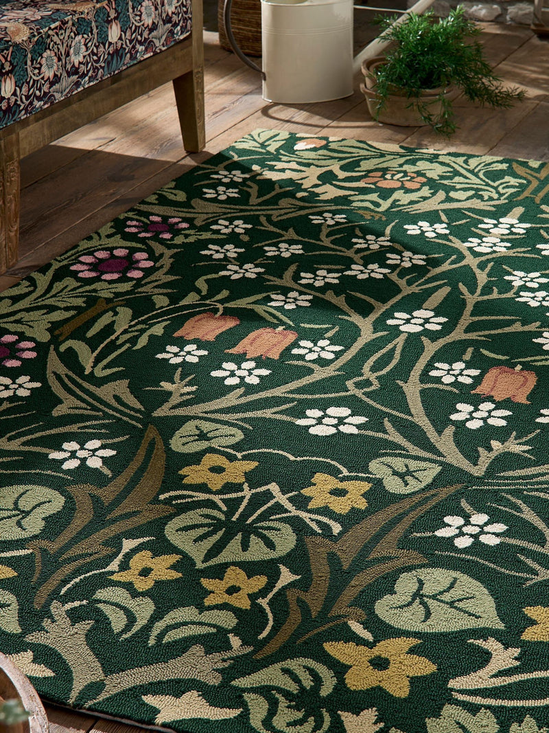 Morris & Co Blackthorn Tump outdoor rug, durable PET (British brand)