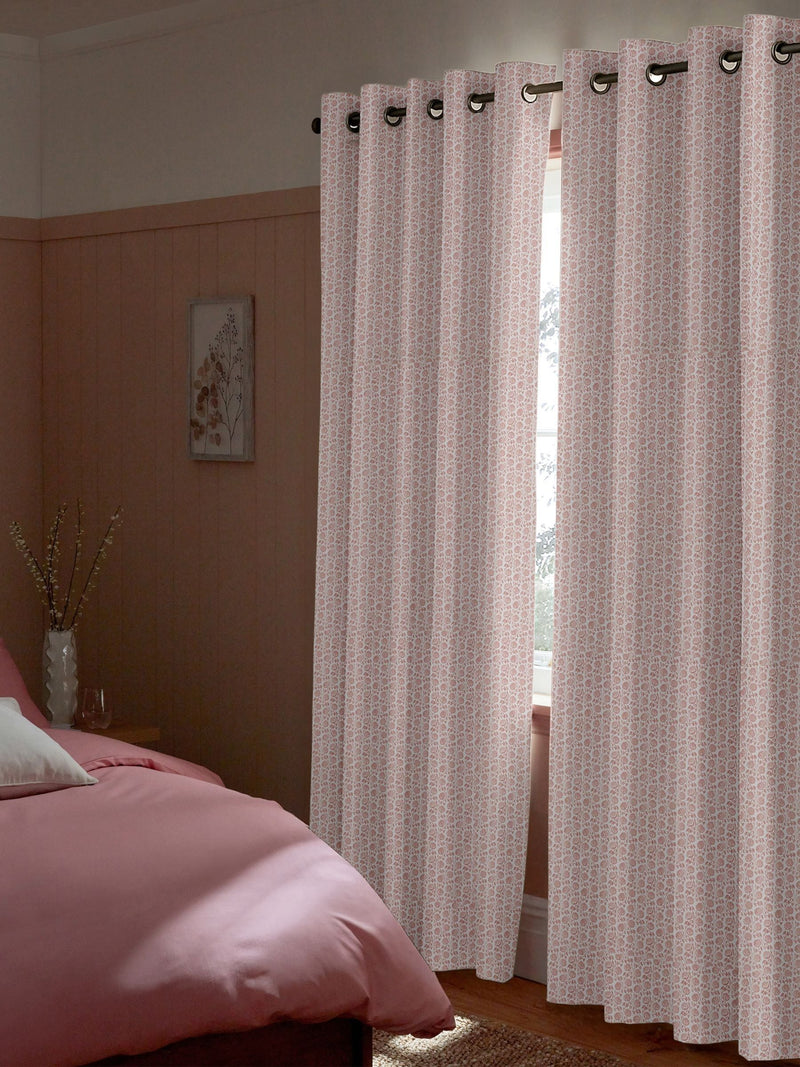 Carnation pink floral made to measure curtains - British product