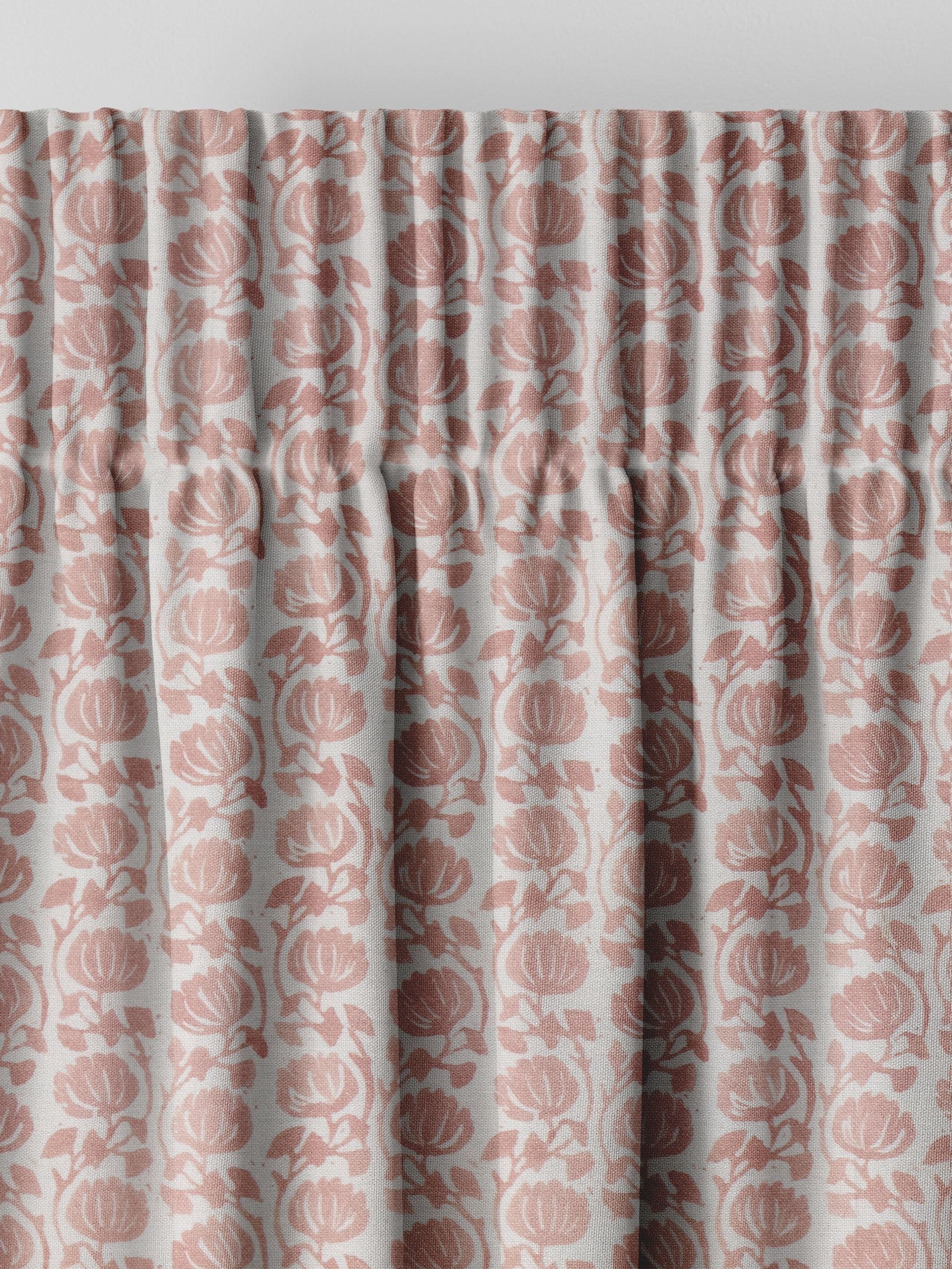Carnation pink floral made to measure curtains - British product