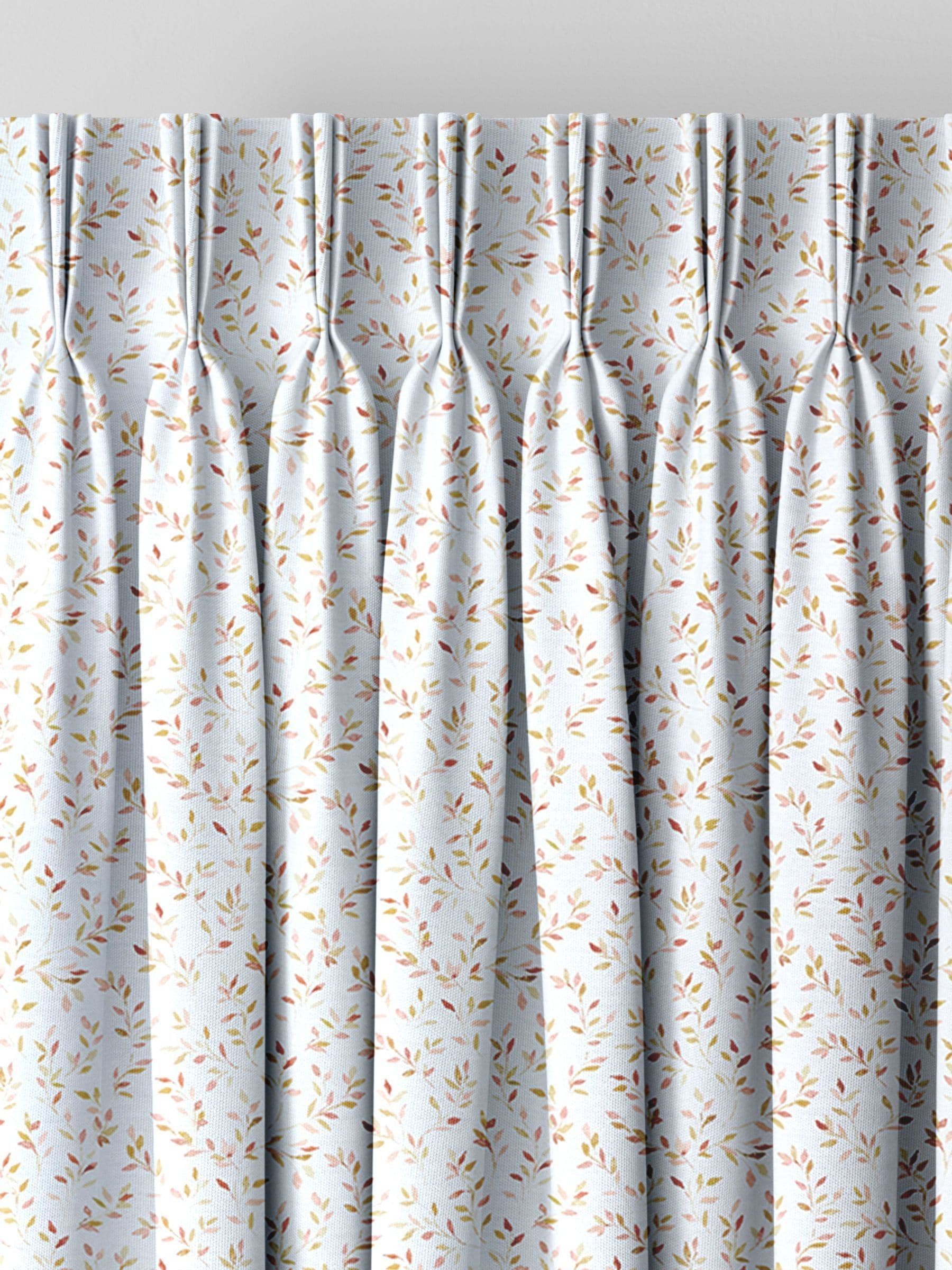 Sienna red floral made to measure curtains - British product