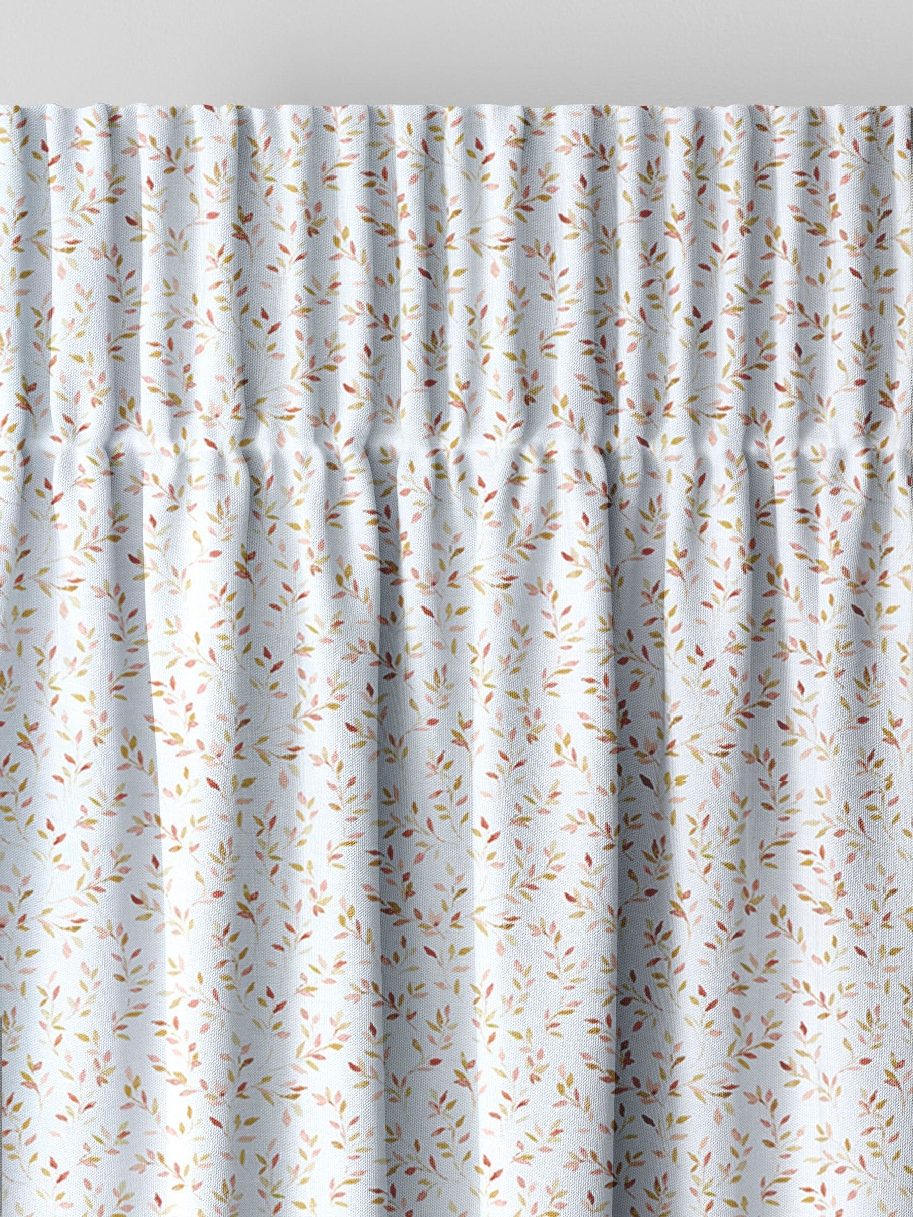 Sienna red floral made to measure curtains - British product