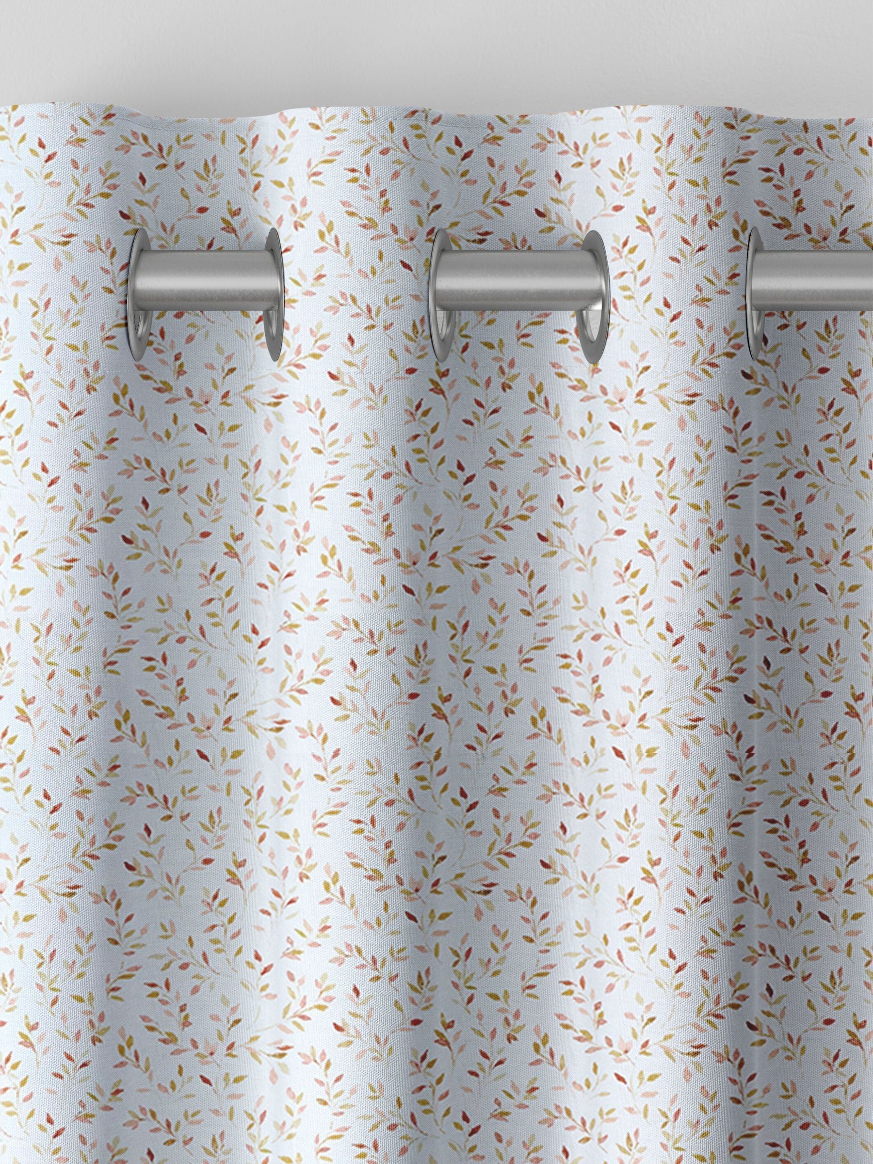 Sienna red floral made to measure curtains - British product