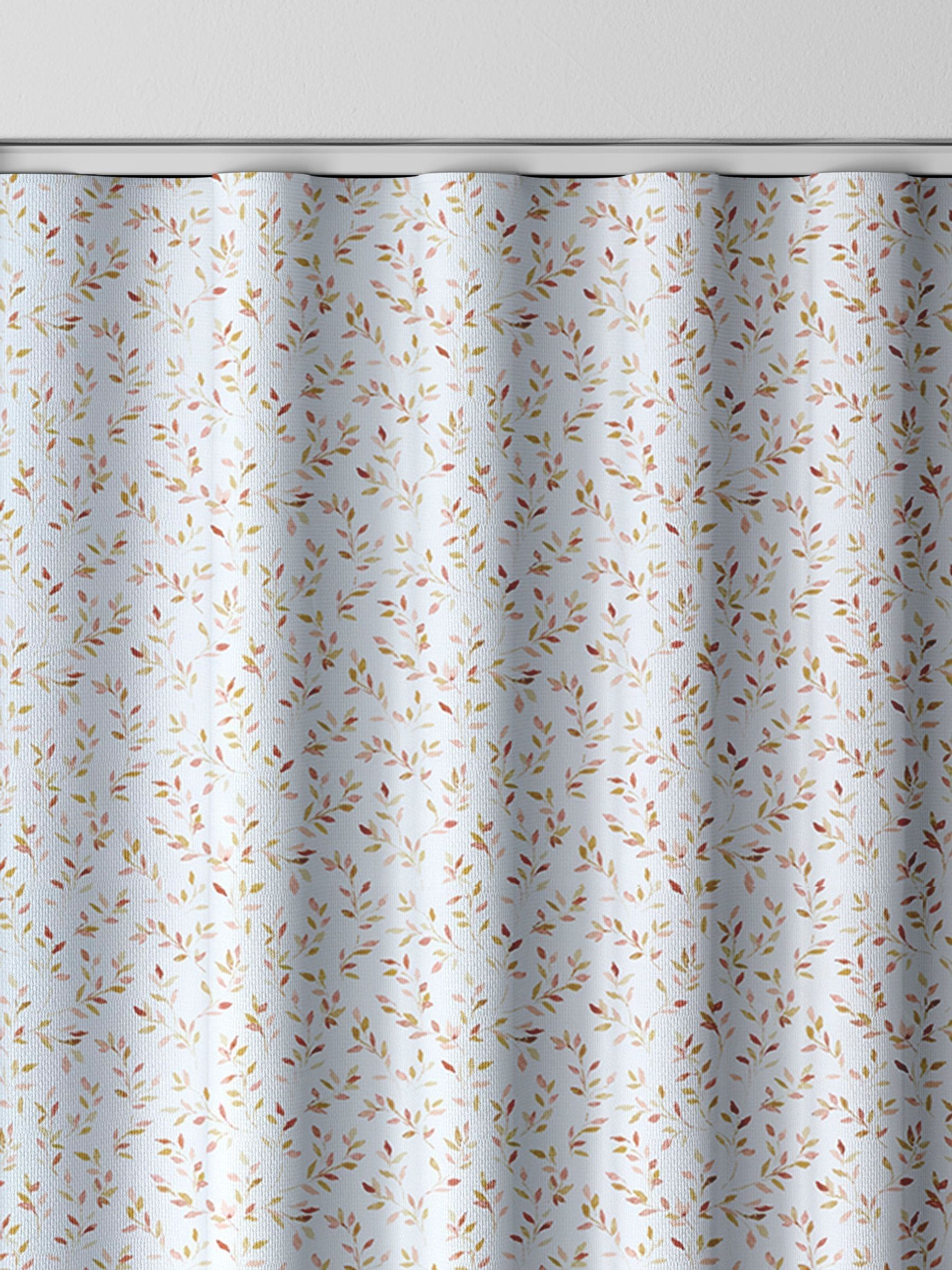 Sienna red floral made to measure curtains - British product