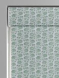 Eliza roman blind in seafoam blue with floral pattern, UK version
