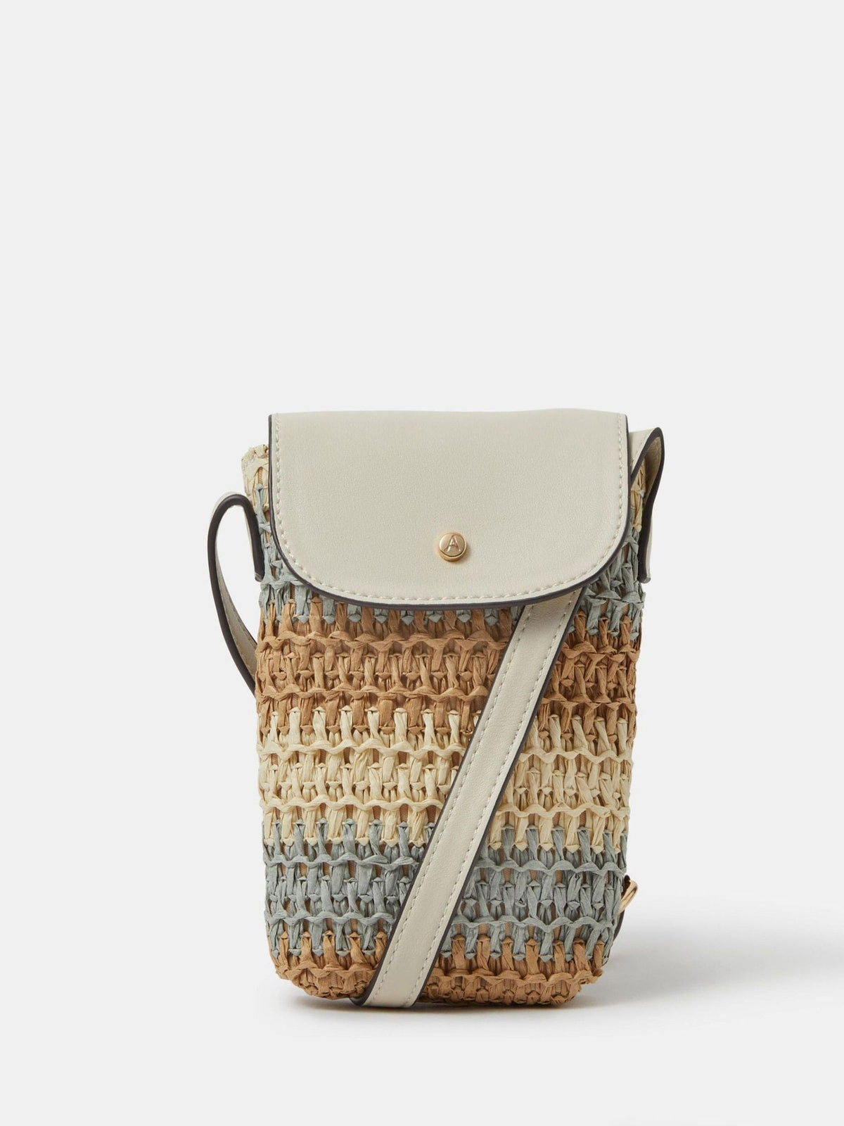 Accessorize cream raffia phone bag, UK version