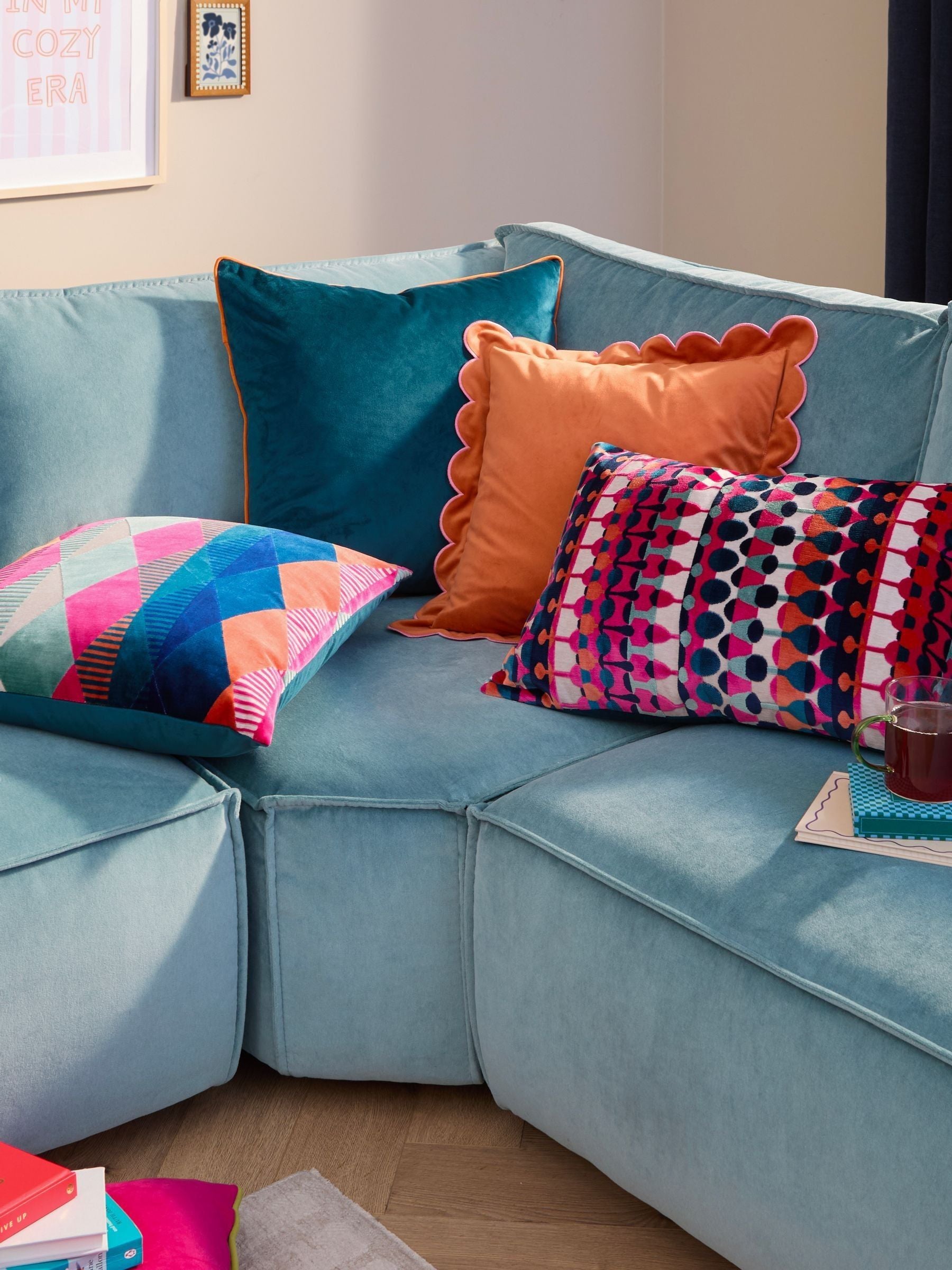 Furn Harlequin velvet cushion multicoloured 50x50, UK version