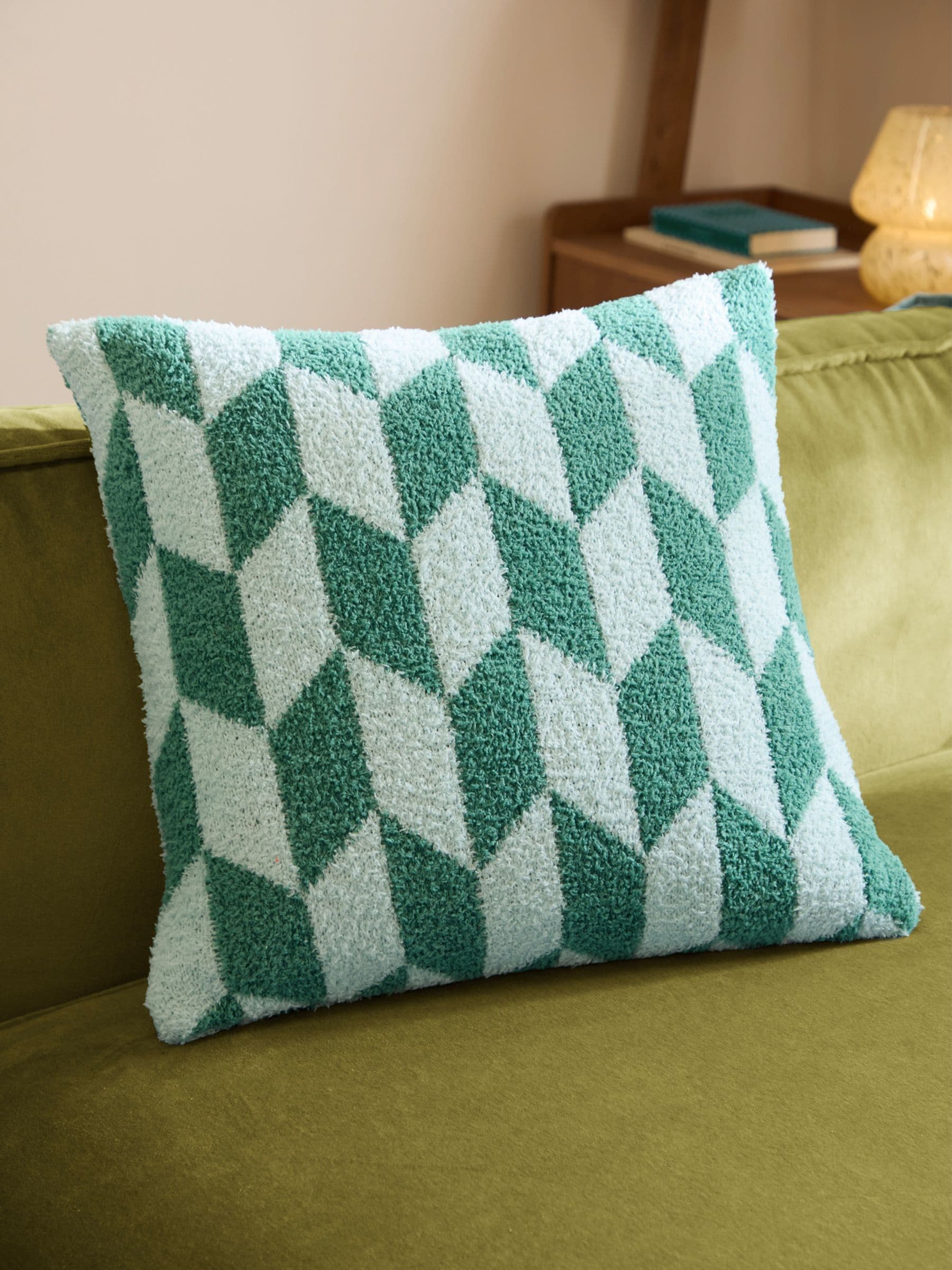 Furn Pink Pop Olsen Geometric Feather Filled Cushion 45x45 cm