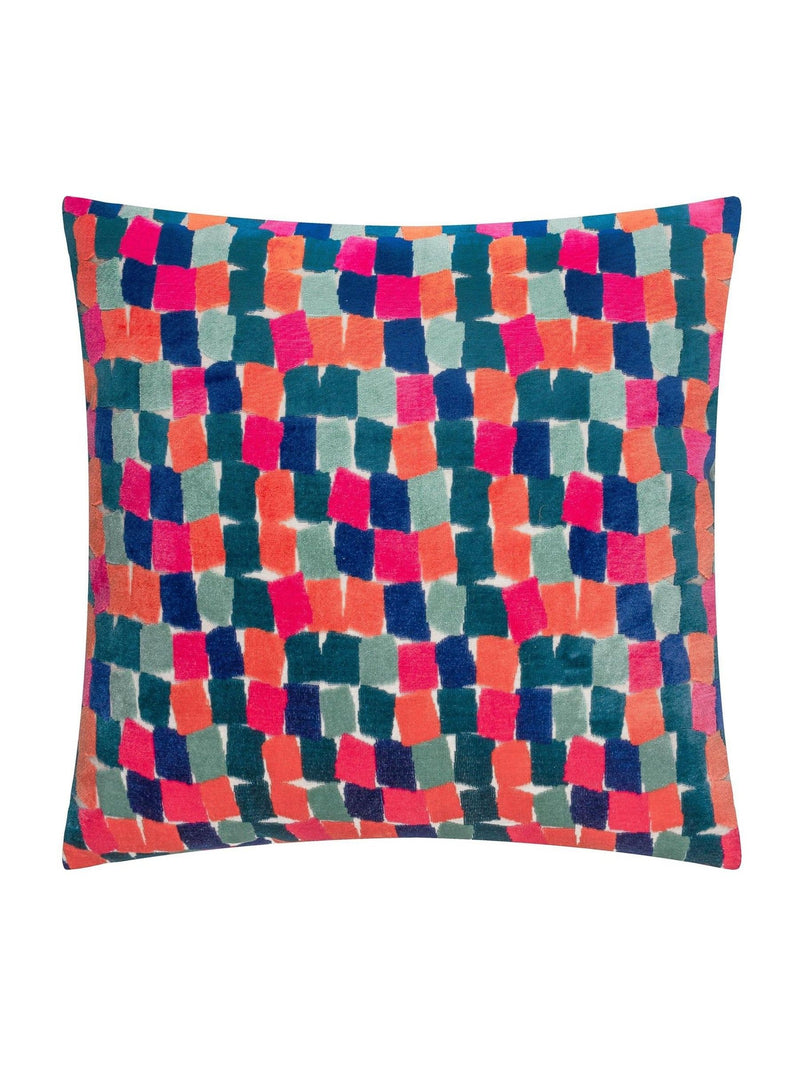 Furn multicoloured Metro Blocks velvet jacquard cushion 45x45 (British brand)