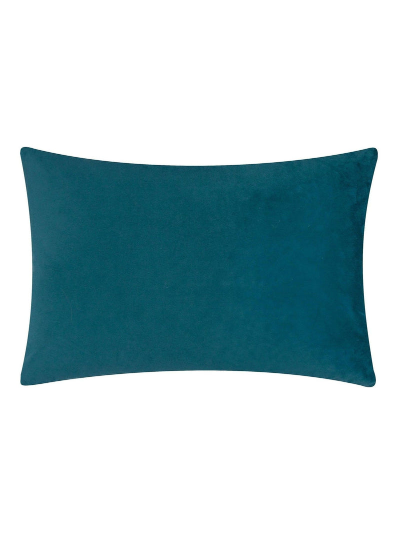 Furn Green Metro Diamond velvet feather filled cushion 30x50, UK version