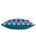 Furn Green Metro Diamond velvet feather filled cushion 30x50, UK version