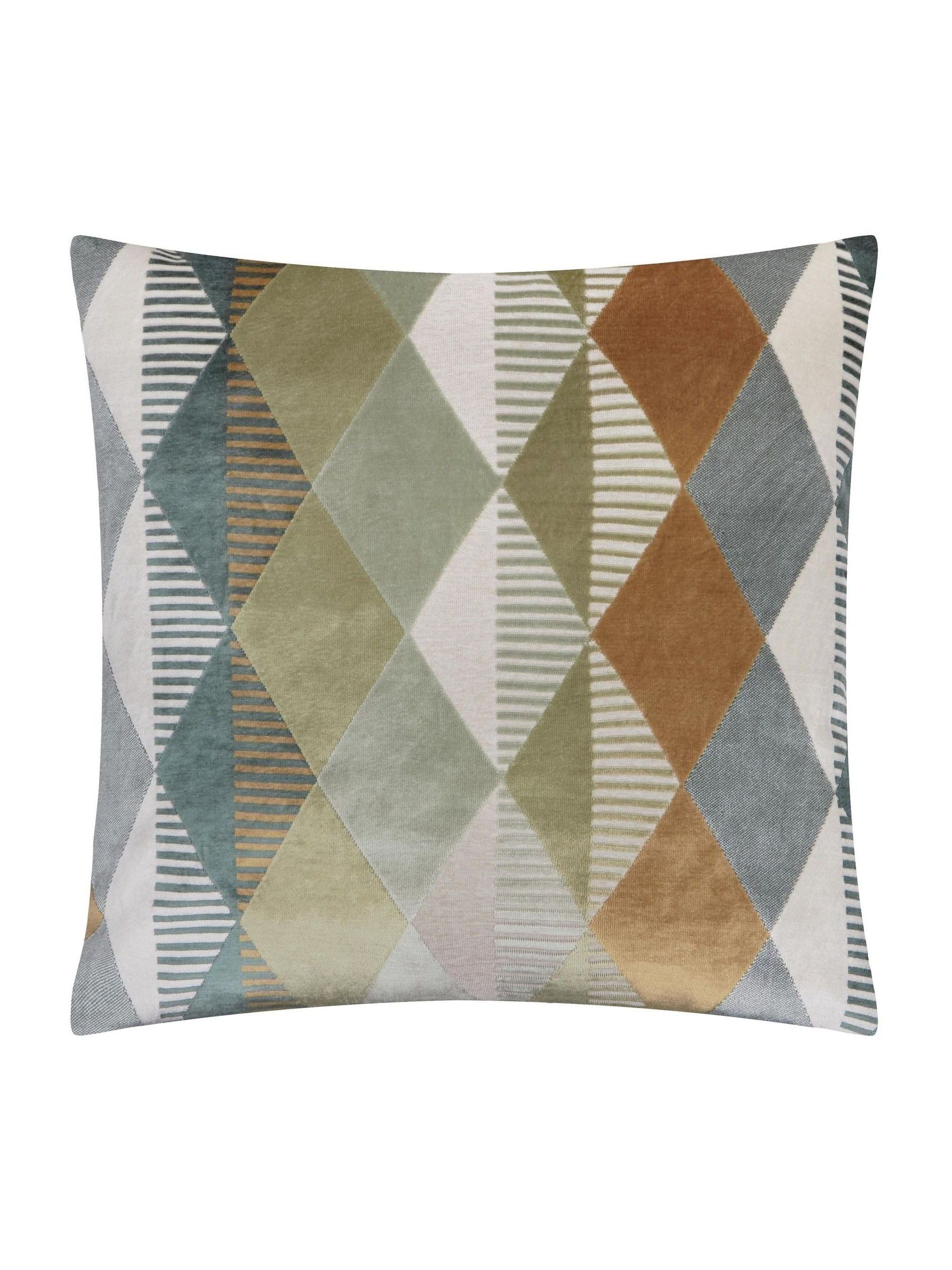 Furn Green Metro Harlequin cushion 50cm, imported from the UK
