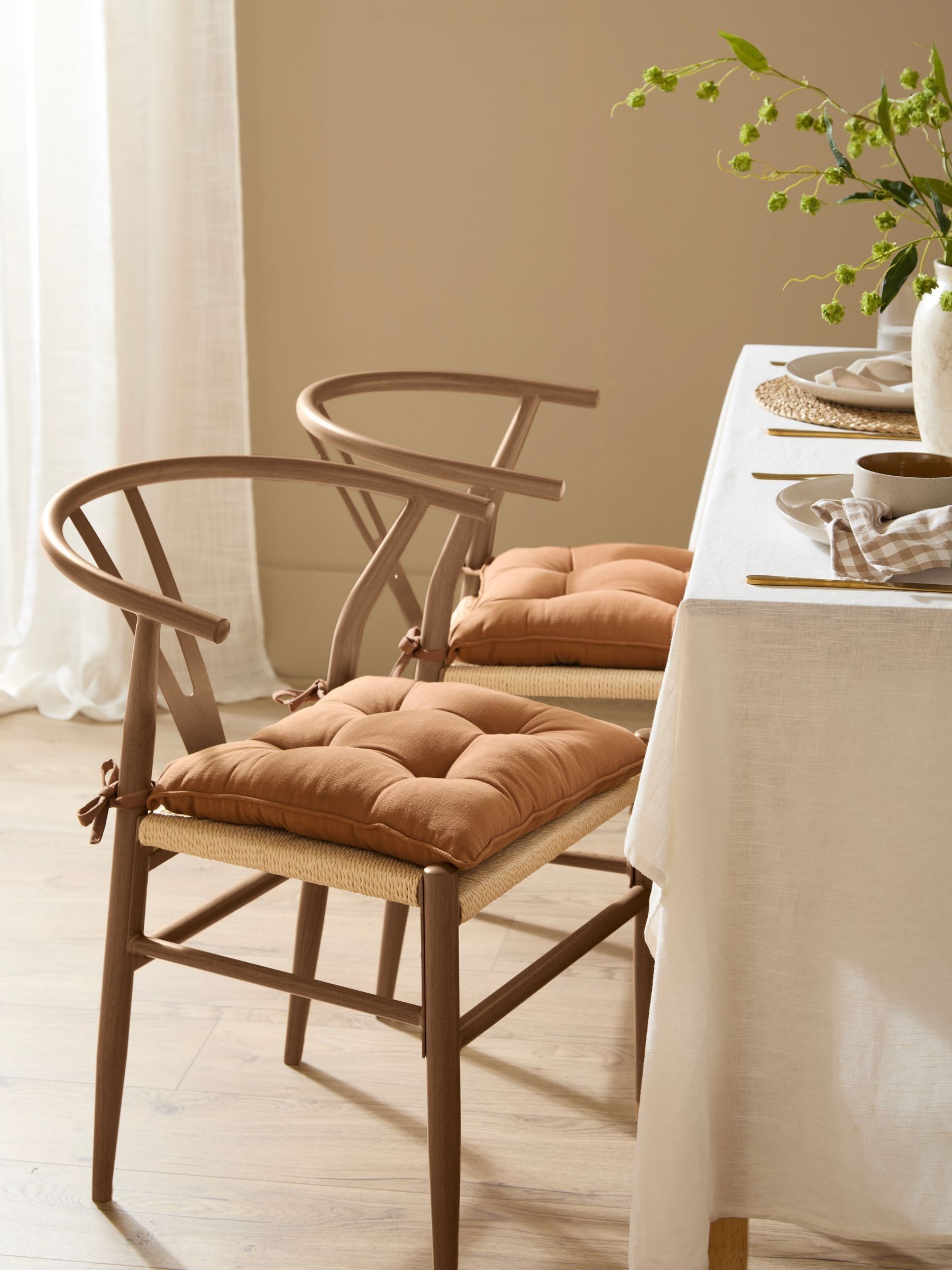Yard 2 Pack Slub Cotton Seat Cushions 40x40cm