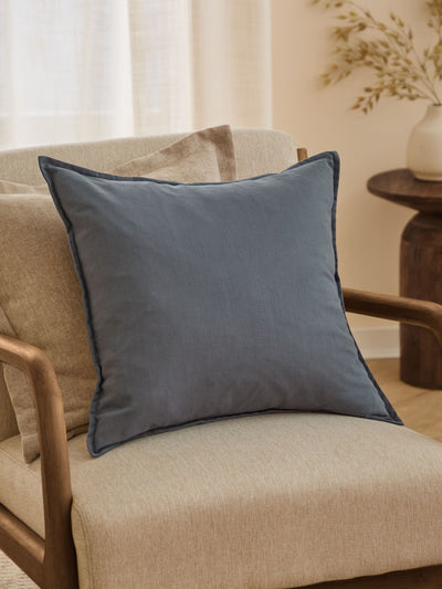 Next Yard Denim Slub Cotton Fibre Filled Cushion, 50x50cm- Buy online at McGrocer