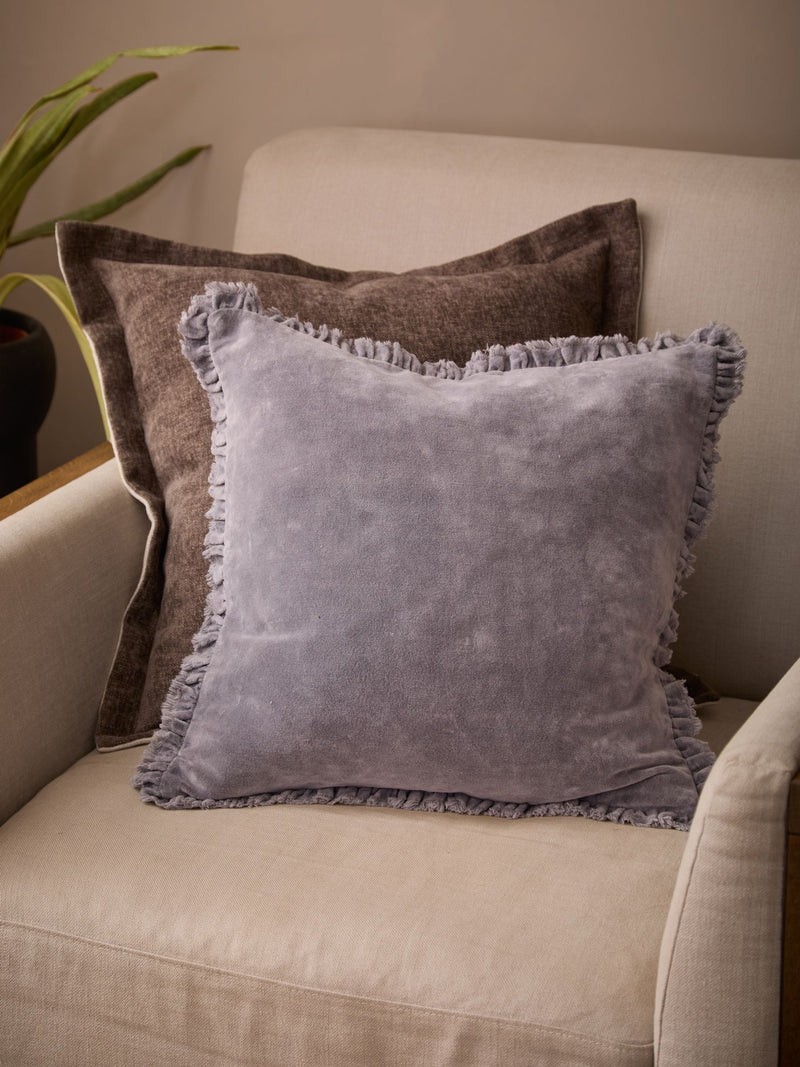Yard Mauve Bertie Cotton Velvet Feather Filled Cushion