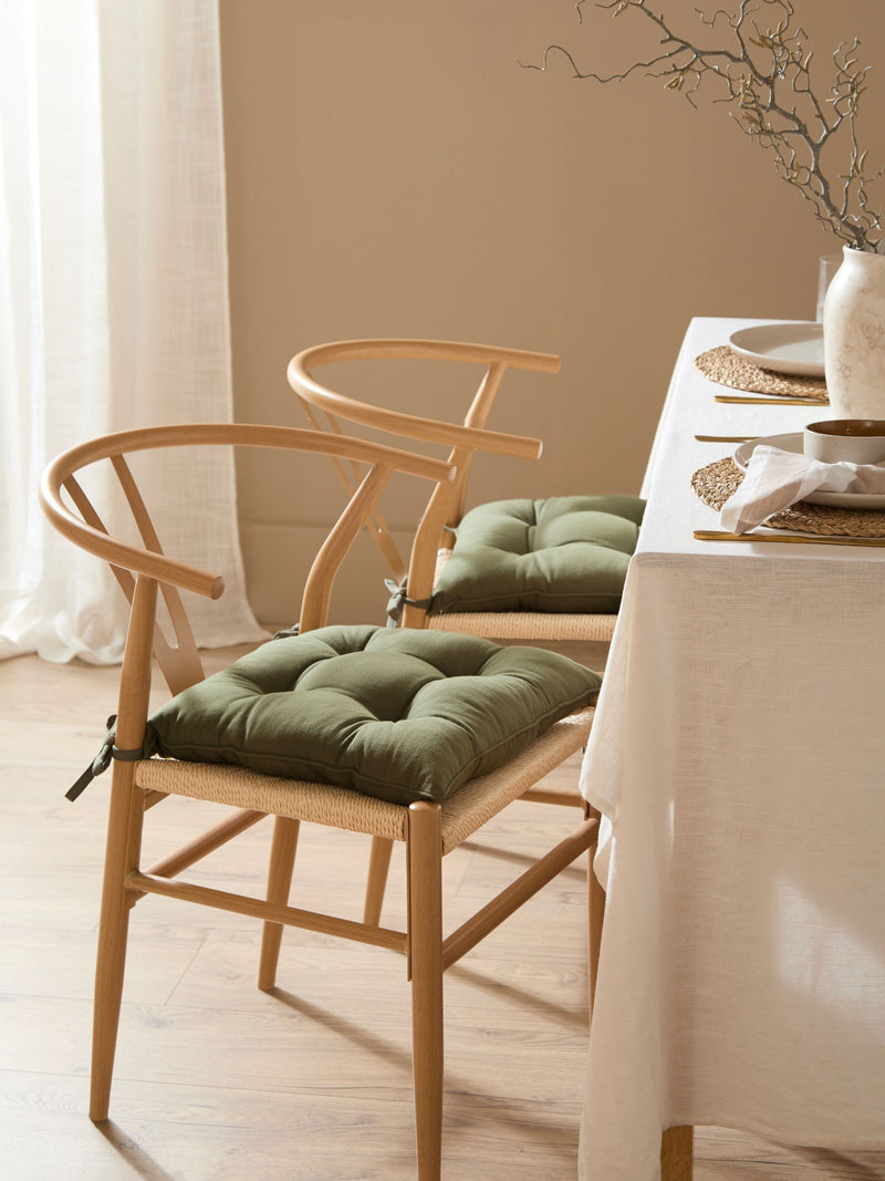 Yard 2 Pack Slub Cotton Seat Cushions 40x40cm