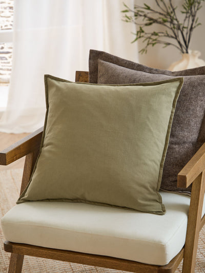 Next Yard Moss Slub Cotton Feather Filled Cushion 50x50 cm- Buy online at McGrocer