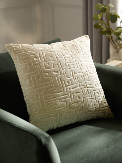 Next HÖEM Soren Chalk Cut Velvet Cushion, 45x45cm- Buy online at McGrocer