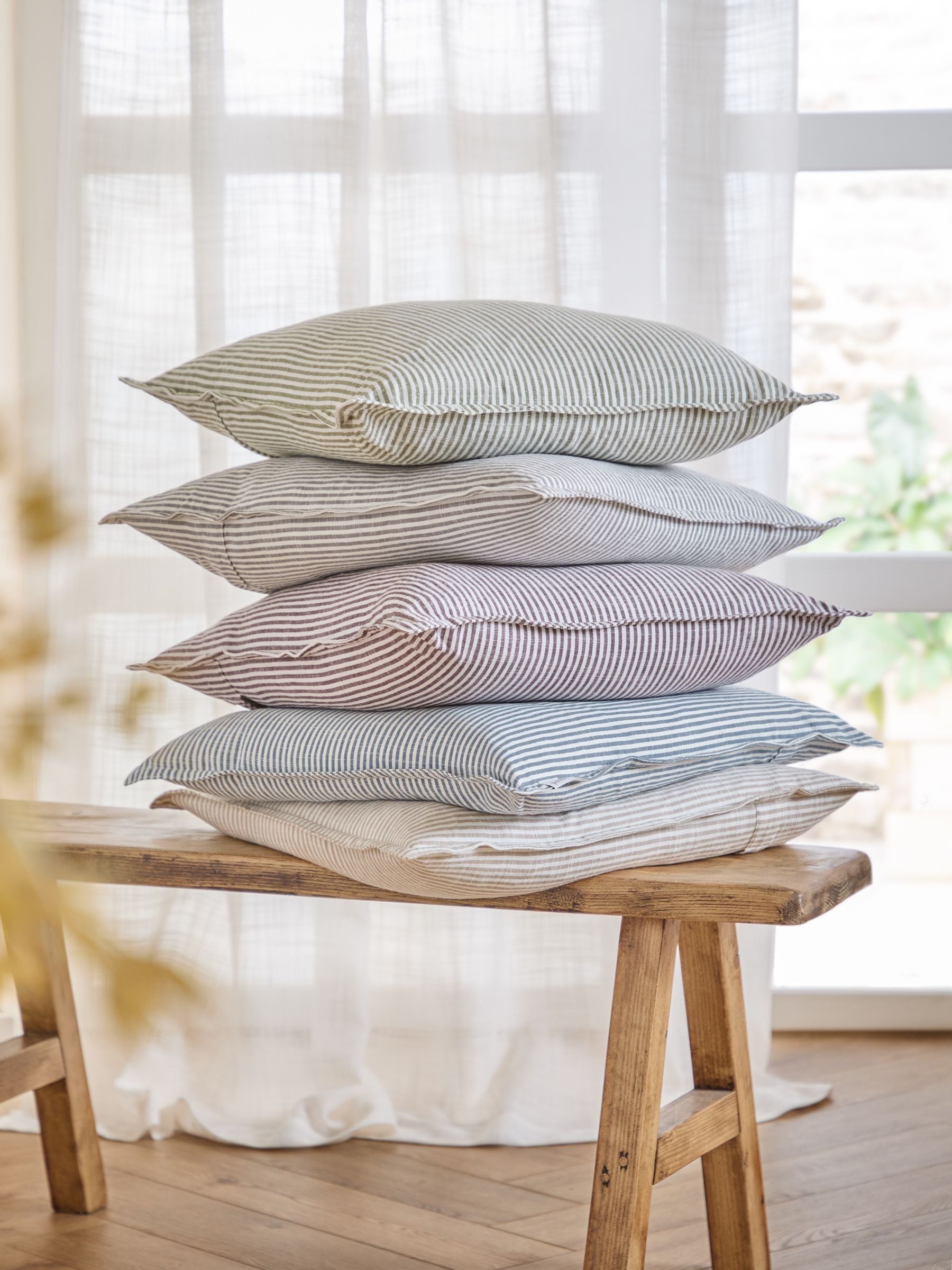 Yard Truro striped cotton cushion 45x45cm (British brand)