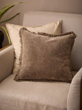 Yard Chocolate Bertie Cotton Velvet Feather Filled Cushion