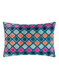 Furn multicoloured metro diamond velvet cushion 30x50, imported from the UK