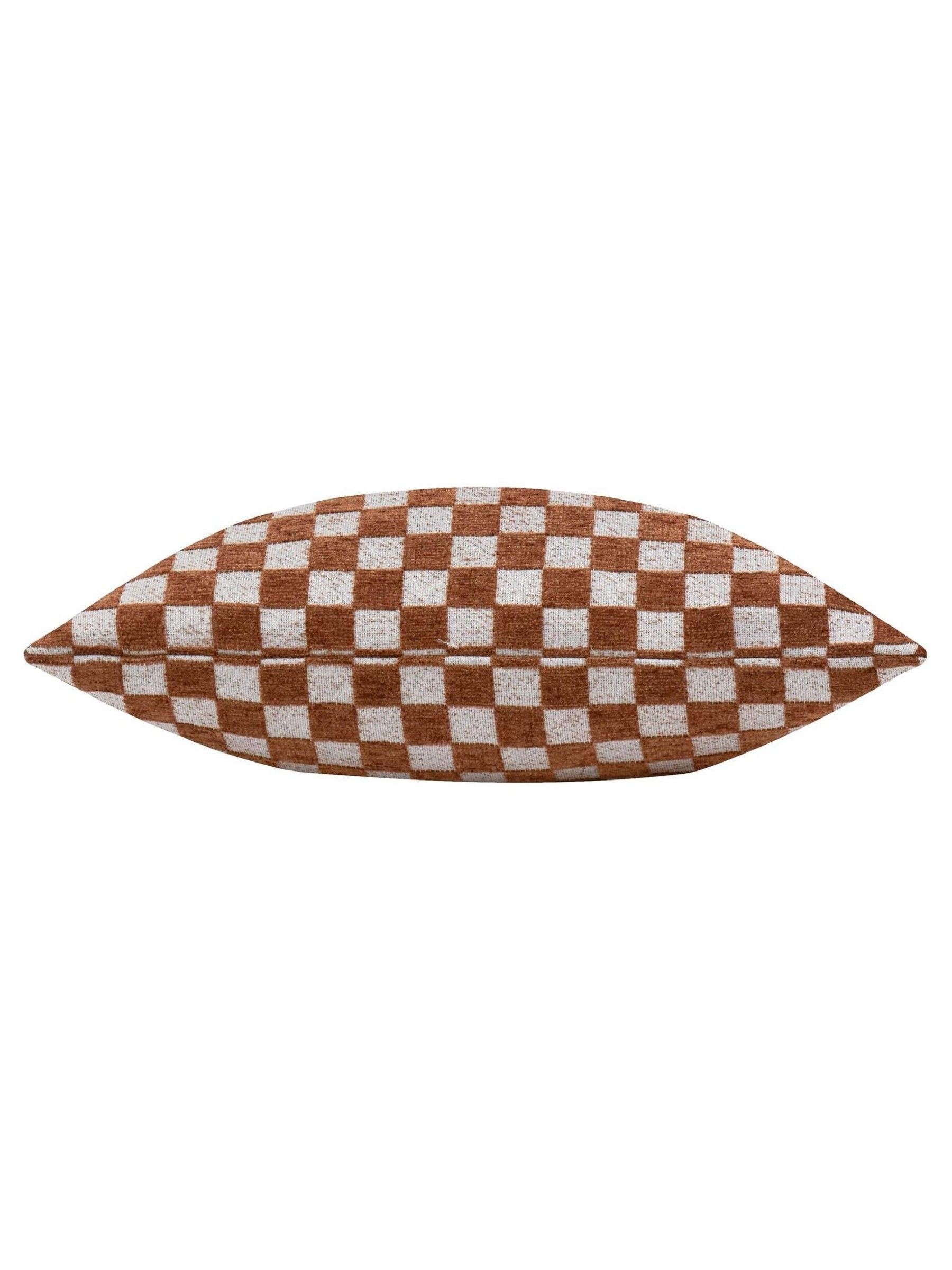 HÖEM copper Larro chenille checkerboard cushion 45x45 - British product