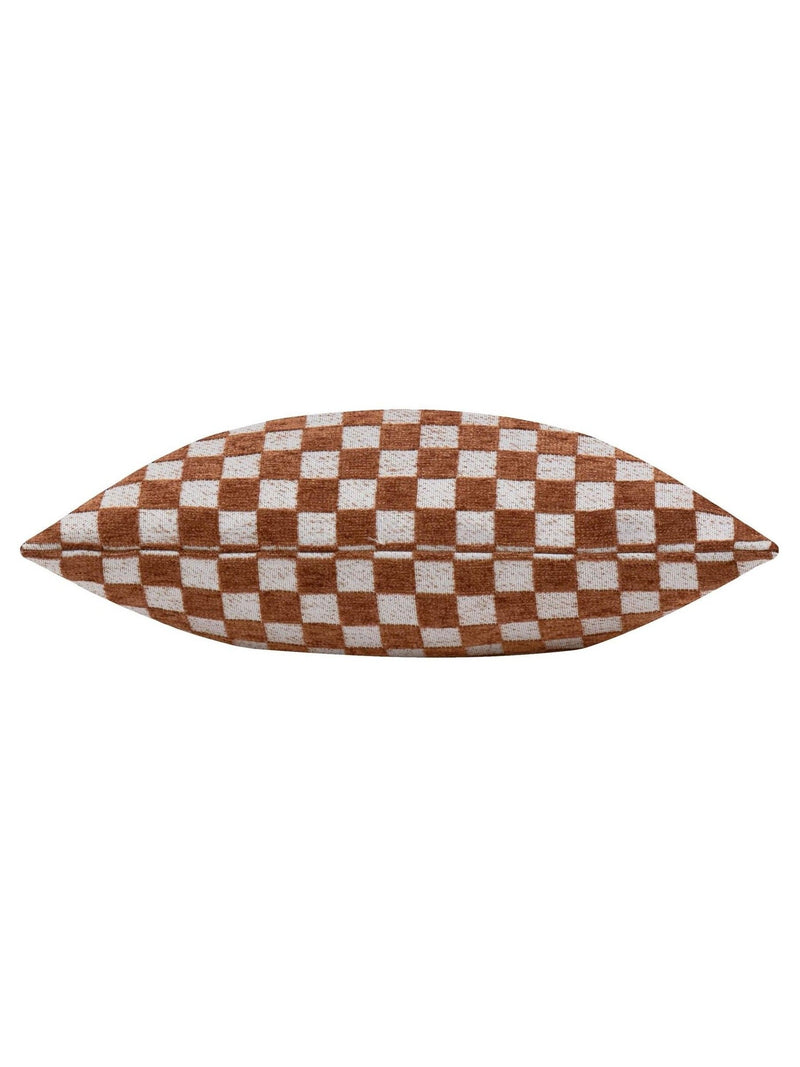 HÖEM copper Larro chenille checkerboard cushion 45x45 - British product